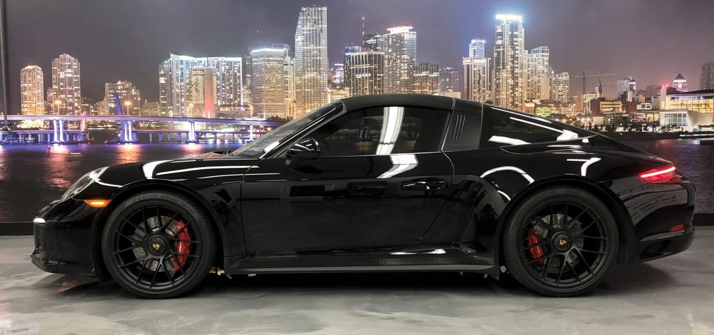 black porsche 911 with permagard.