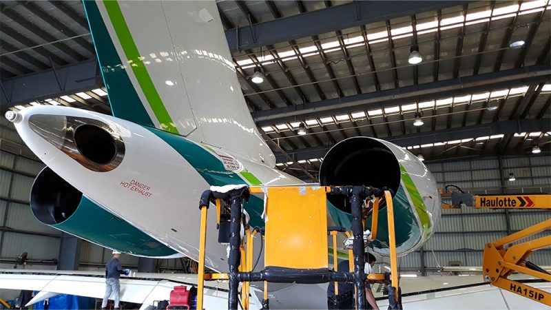 Premium Bombardier jet paint preservation with Permagard aviation services