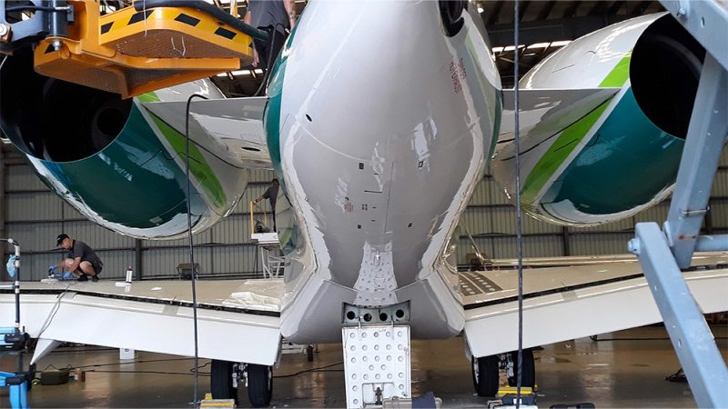 Premium Bombardier jet paint preservation with Permagard aviation services
