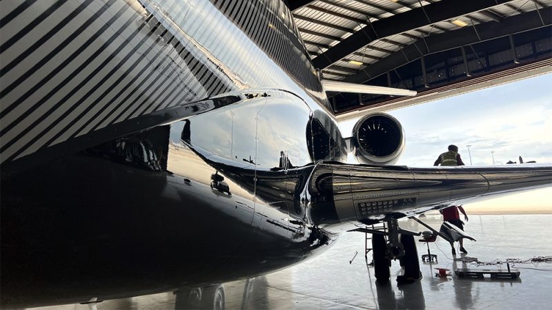 Bombardier aircraft paint protection with Permagard aviation coating
