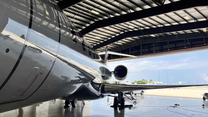 Bombardier aircraft paint protection with Permagard aviation coating