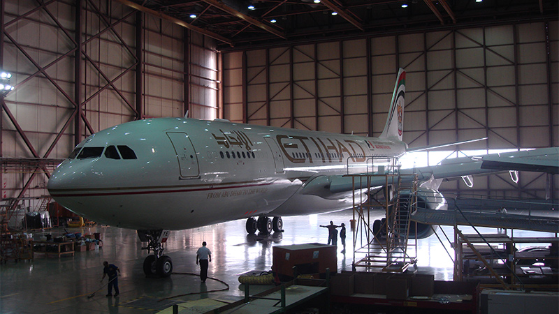 Application of certified Airbus paint protection using Permagard’s aviation-grade coating for long-term surface durability.